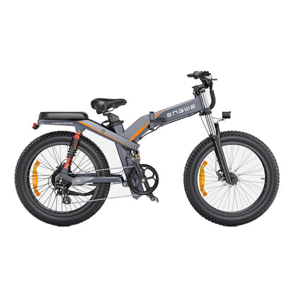 X24 19.2Ah+10Ah Dual Batteries 1000W Folding Electric Bike 24*4.0 Inch Fat Tire 100-150Km Mileage Range E Bike for Mountain Snowfield Road Triple Suspension System Dual Oil Disc Brake for All-Terrain Roads Mountain E-Bike