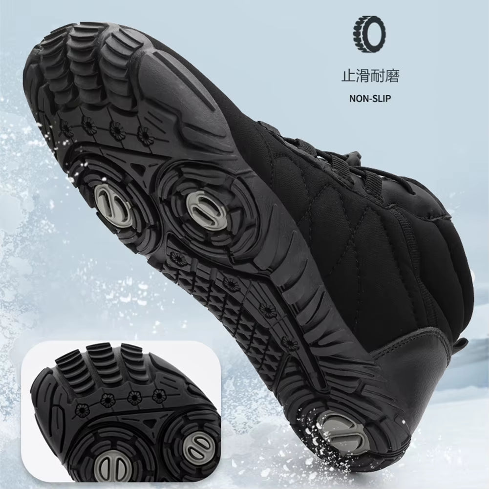 Barefoot Shoes Non-Slip Minimalist Barefoot Trainers Waterproof Warm Lined Booties for Hiking