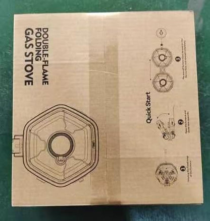 2 Burner Camping Stove Gas Portable, Foldable Camping Gas Stove with 17000 BTU Adjustable Burners & Piezo Ignition, Gas Stove Camping for Camping, BBQ, Emergency Cooking Stove