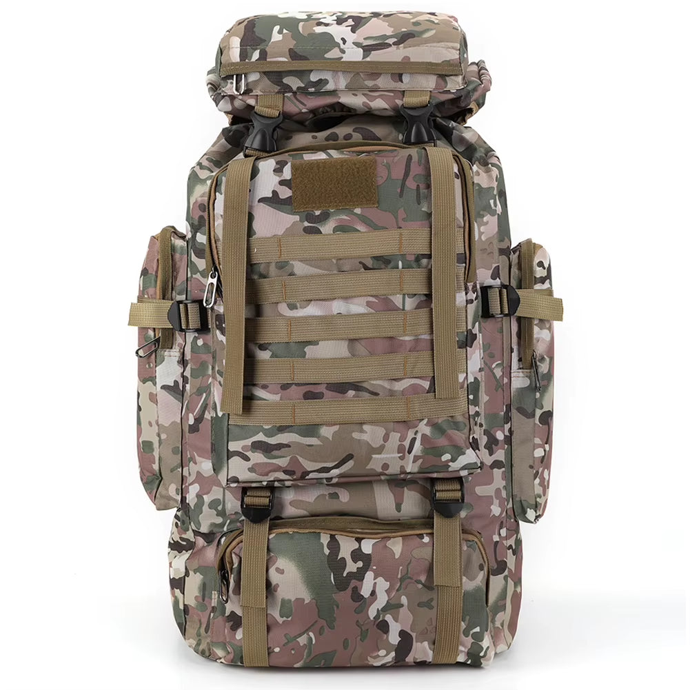 80L Mountaineering Backpack 600D Oxford Cloth Climbing Backpack Wear-Resistant Mountain Climbing Rucksack for Outdoor Sports