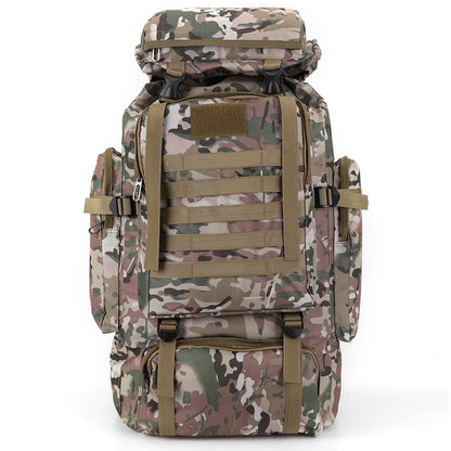 80L Mountaineering Backpack 600D Oxford Cloth Climbing Backpack Wear-Resistant Mountain Climbing Rucksack for Outdoor Sports