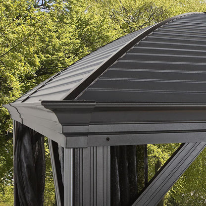 Moreno 10Ft X 16Ft (2.89 X 4.74M) Aluminium Frame Sun Shelter with Galvanised Steel Roof + Insect Netting
