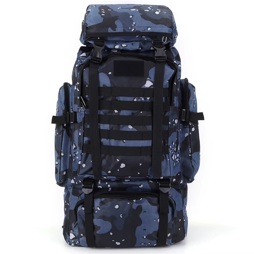 80L Mountaineering Backpack 600D Oxford Cloth Climbing Backpack Wear-Resistant Mountain Climbing Rucksack for Outdoor Sports