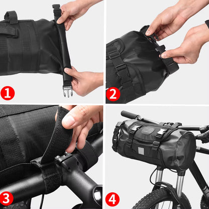 Large Capacity Waterproof Bike Handlebar Bag Front Bicycle Dry Pack Cycle Front Storage Bag for Road Bike MTB Mountain Bike