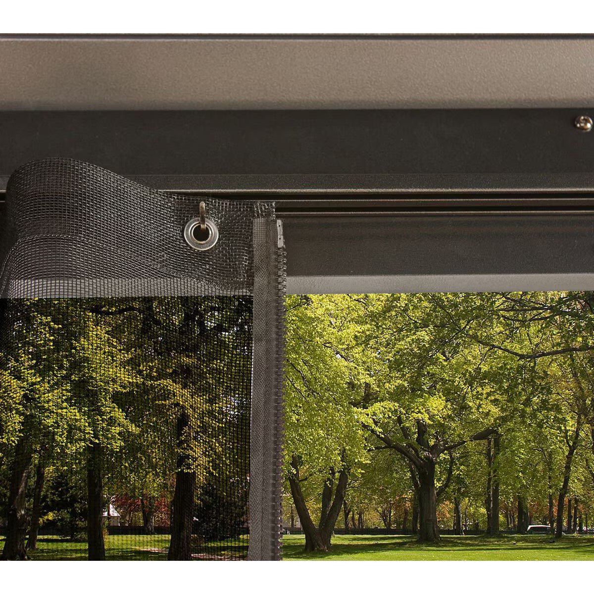 Moreno 10Ft X 16Ft (2.89 X 4.74M) Aluminium Frame Sun Shelter with Galvanised Steel Roof + Insect Netting