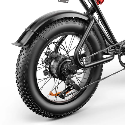 Powerful C91 48V 17.5Ah 1000W Electric Bicycle - 50-70KM Range, 150KG Load Capacity, 20" x 4" Tires