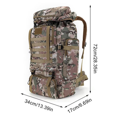 80L Mountaineering Backpack 600D Oxford Cloth Climbing Backpack Wear-Resistant Mountain Climbing Rucksack for Outdoor Sports